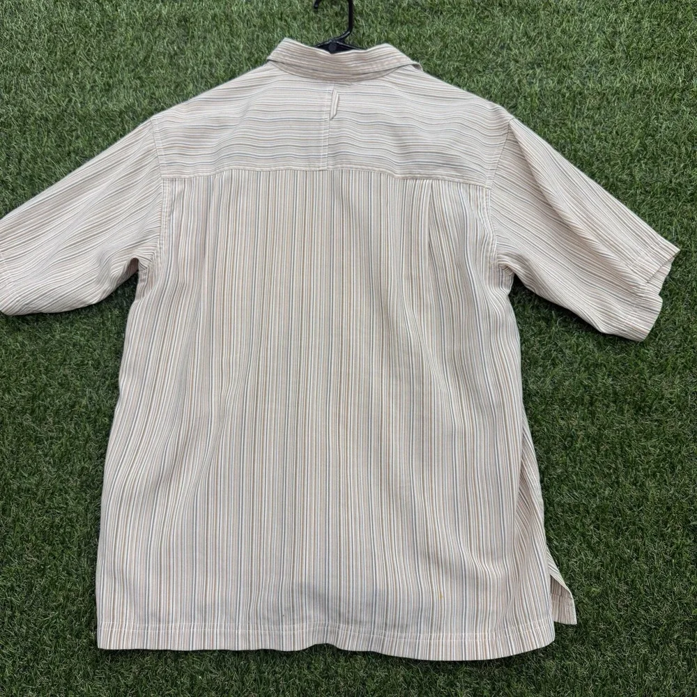 The North Face Mens Medium Striped Button Up Short Sleeve Shirt Outdoor